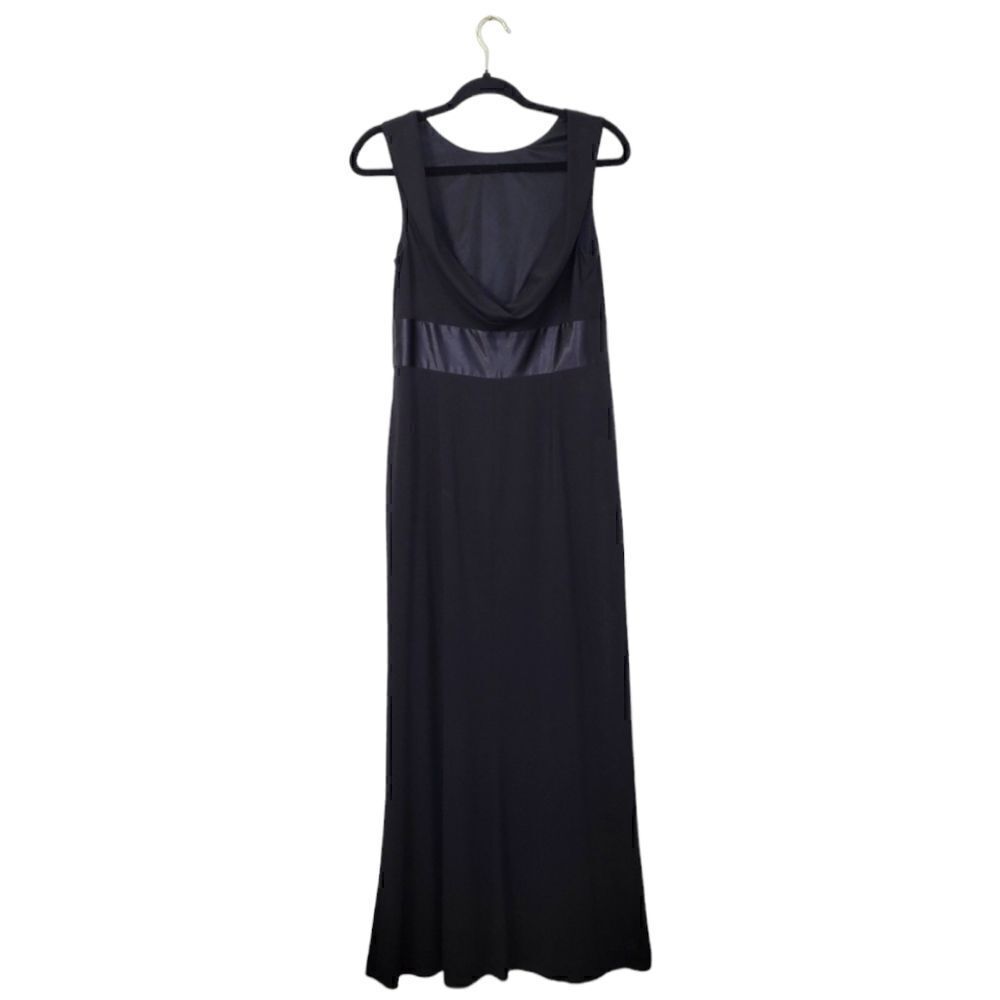 David Meister Black Cowl Back Full Length Gown - Picture 2 of 5
